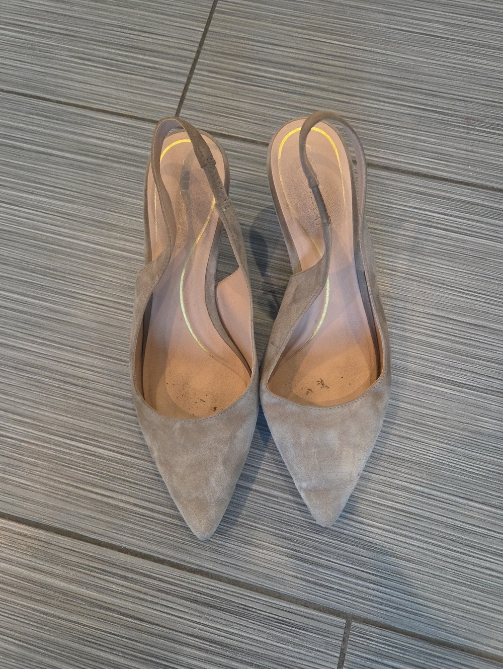 Cole Haan Women’s Taupe Suede Pointed Slingback Pumps